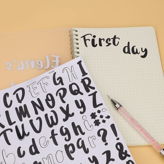 720 Stücke 10 Blätter Selbstklebende Buchstaben Nummern Aufkleber Hausnummer Vinyl Wasserdichte Sticker Klebebuchstaben für Briefkasten Schilder Tür Adressnummer DIY Scrapbooking 1Zoll (Schwarz)