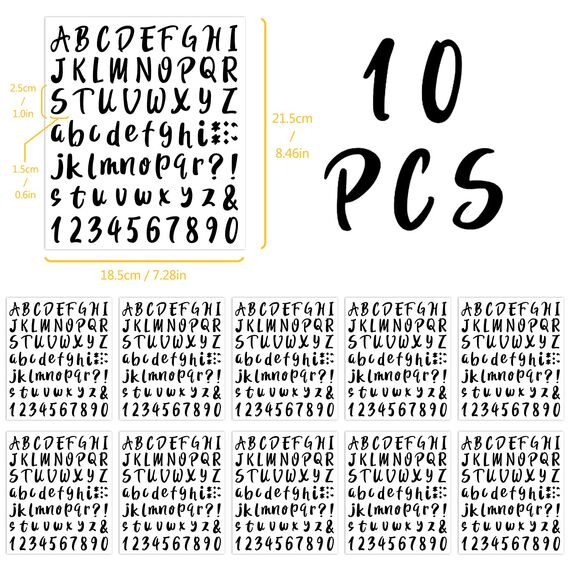 720 Stücke 10 Blätter Selbstklebende Buchstaben Nummern Aufkleber Hausnummer Vinyl Wasserdichte Sticker Klebebuchstaben für Briefkasten Schilder Tür Adressnummer DIY Scrapbooking 1Zoll (Schwarz)