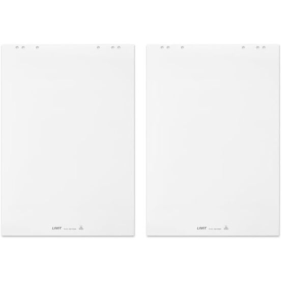 Limit Flipchart-Block, blanko, Block mit 20 Blatt, 80 g/qm Papier, 6 fach Lochung (Packung mit 2)