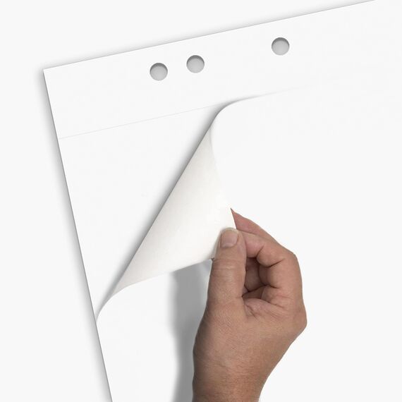 Limit Flipchart-Block, blanko, Block mit 20 Blatt, 80 g/qm Papier, 6 fach Lochung