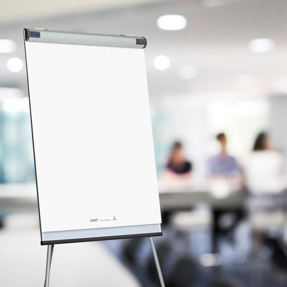 Limit Flipchart-Block, blanko, Block mit 20 Blatt, 80 g/qm Papier, 6 fach Lochung