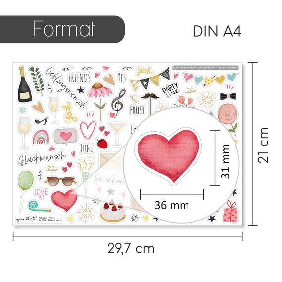 younikat Aufkleber-Set für Geburtstagsgeschenke I über 200 Sticker zum Basteln I permanenthaftend I DIY Happy Birthday Scrapbooking-Aufkleber I Fotoalbum Gestalten I Scrapbook Zubehör I dv1166