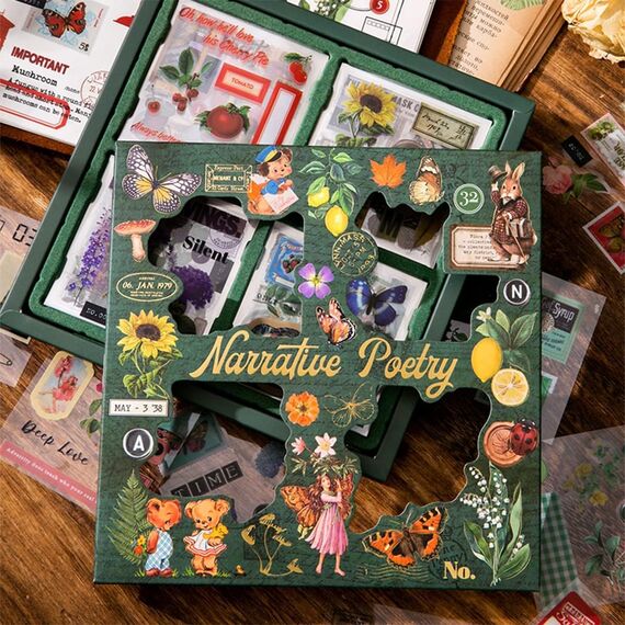 643 Stück/100 Blatt Scrapbooking Sticker，Scrapbook Zubehör丨Scrapbook Stickers Set Sticker Bullet Journal für Scrapbook,Bullet Journal Zubehör,Journaling Zubehör usw