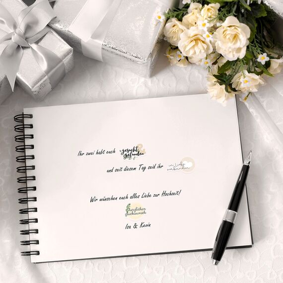 Sticker Hochzeit Gästebuch (164 Motive) - Vintage Hochzeit Aufkleber für Gästebuch oder Fotoalbum mit viel Liebe - Love Stickers für Scrapbook oder Bullet Journal - Wedding Deko mit Herz - Creme