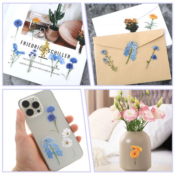 120 Transparente Scrapbooking Aufkleber, PET Blumen Aufkleber Pflanzen Sticker, Flower Stickers, Blumenaufkleber für Scrapbook Fotoalbum Sammelalbum Laptops Handwerk(Dunkel)