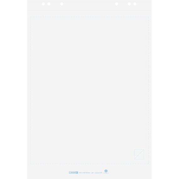 Landré Flipchart-Papier recycling, blanko, 20 Blatt je Block, 6 fach Lochung, 5 Stück