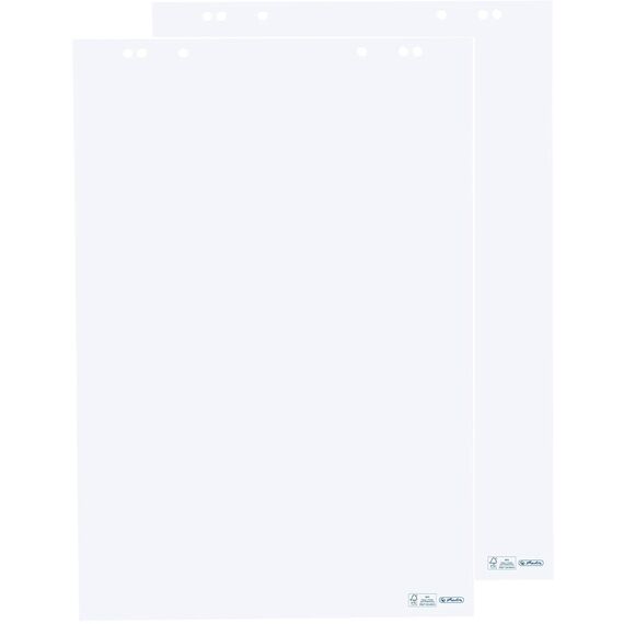 Herlitz Flipchartblock 65 x 98cm 20 Blatt, 80g/m² FSC Mix (Blanko - 2 Blöcke je 20 Blatt)