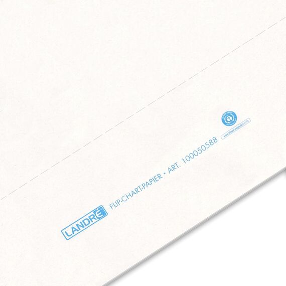 Landré Flipchart-Papier recycling, blanko, 20 Blatt je Block, 6 fach Lochung, 5 Stück