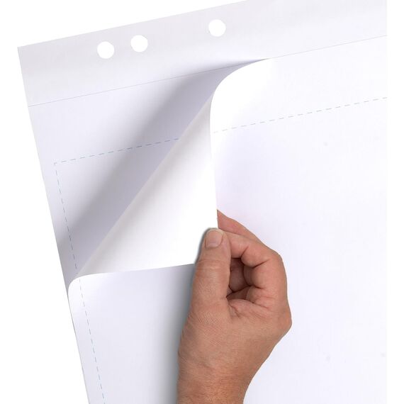 Landré Flipchart-Papier recycling, blanko, 20 Blatt je Block, 6 fach Lochung, 5 Stück