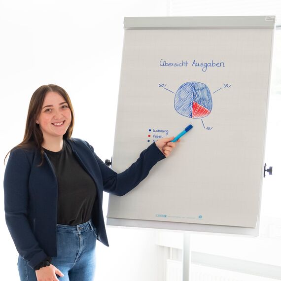 Landré Flipchart-Papier recycling, blanko, 20 Blatt je Block, 6 fach Lochung, 5 Stück