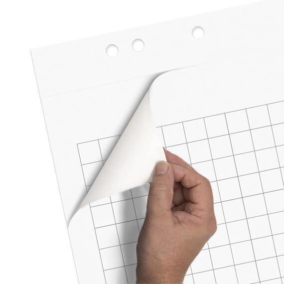 Limit 2 x Flipchart-Block, kariert und blanko, 20 Blatt je Block, 80 g/m², weiß