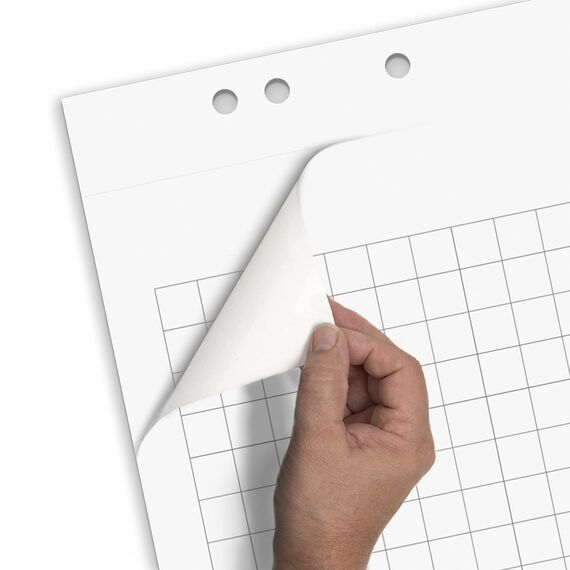 Limit 1 x Flipchart-Block, kariert, Block mit 20 Blatt, 80 g/qm Papier, 6 fach Lochung