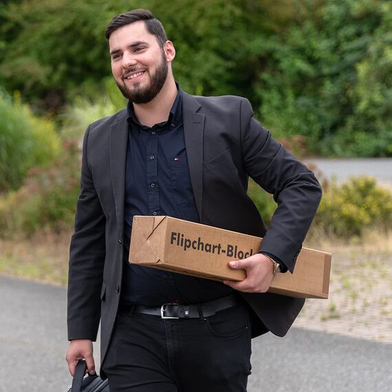 Landré Flipchart-Papier recycling, kariert, 20 Blatt je Block, 6 fach Lochung, 5 Stück