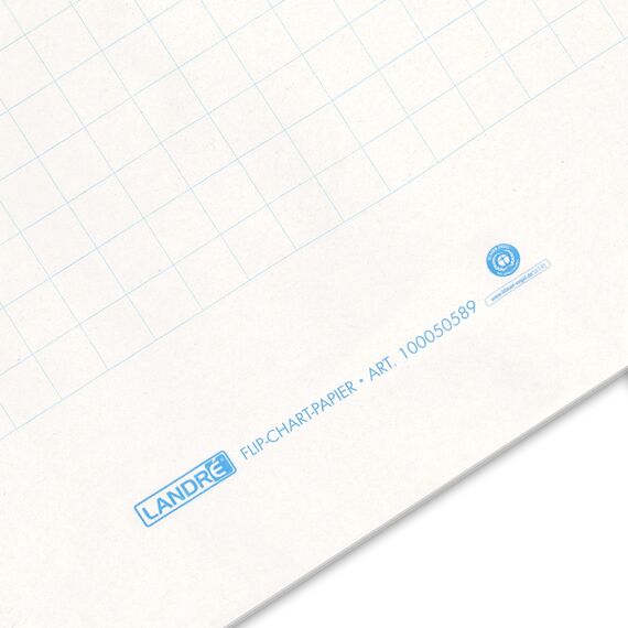 Landré Flipchart-Papier recycling, kariert, 20 Blatt je Block, 6 fach Lochung, 5 Stück
