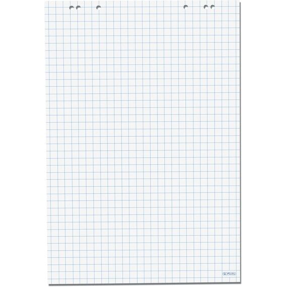 Herlitz Flipchartblock 65 x 98cm 20 Blatt, kariert, 80g/m² FSC Mix, 5 Stück (kariert - 10 Blöcke)
