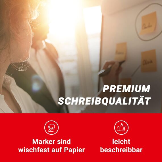 Conipa® - 5 x Set Flipchart Papier Block 68x99 cm weiß (KARIERT) 80 g/qm - 5 Blöcke à 20 Blatt INKL. 4 x Flipchart-Stifte (Marker) - Whiteboard-Papier & Blöcke - Board Paper für Charts & Meetings