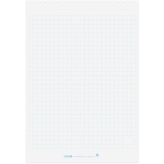 Landré Flipchart-Papier recycling, kariert, 20 Blatt je Block, 6 fach Lochung, 5 Stück