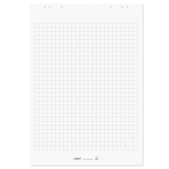 Limit 2 x Flipchart-Block, kariert und blanko, 20 Blatt je Block, 80 g/m², weiß