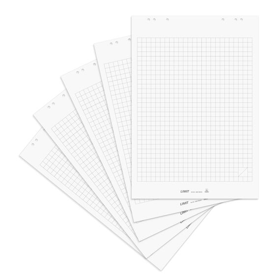 Limit Flipchart Papier, kariert, 20 Blatt je Block, 70 g/m², 5 Stück