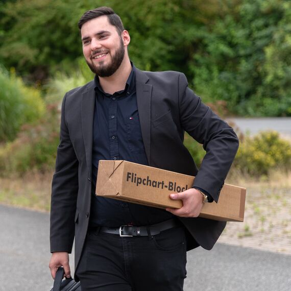 Landré Flipchart-Papier recycling, blanko, 20 Blatt je Block, 6 fach Lochung, 5 Stück