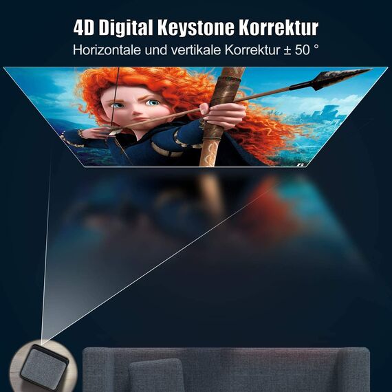 Beamer, Full HD 1080P 1200 ANSI Lumen 5G WiFi Bluetooth Beamer 4K Unterstützung, LED Heimkino Video Projektor 300 '' Display, kompatibel mit Fire Stick,Smartphone,PS5 Projektor