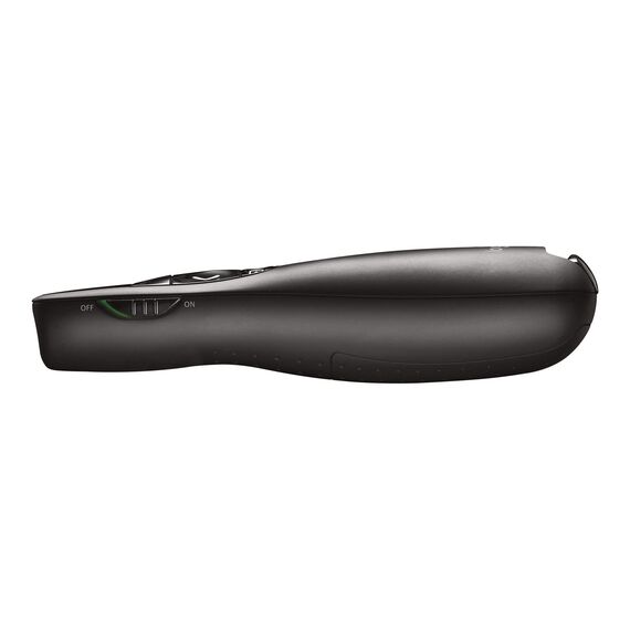 Logitech R400 Presenter, Kabellose 2.4 GHz Verbindung via USB-Empfänger, 15m Reichweite, Roter Laserpointer, Intuitive Bedienelemente, 6 Tasten, Batterieanzeige, PC - Schwarz