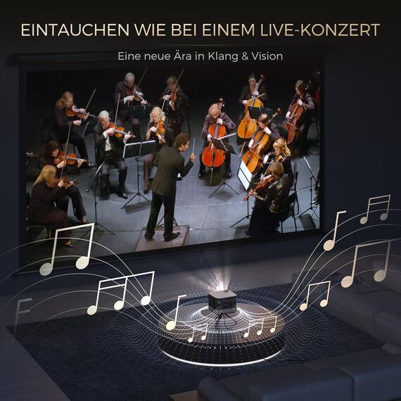 Beamer mit Official NetfIix 3D DoIby Audio, AURZEN Boom 3 Beamer 4K Autofokus/Trapezkorrektur, HDR 10 60Hz WiFi6 Bluetooth, 1080P Full HD, Video LED Smart Projektor Outdoor