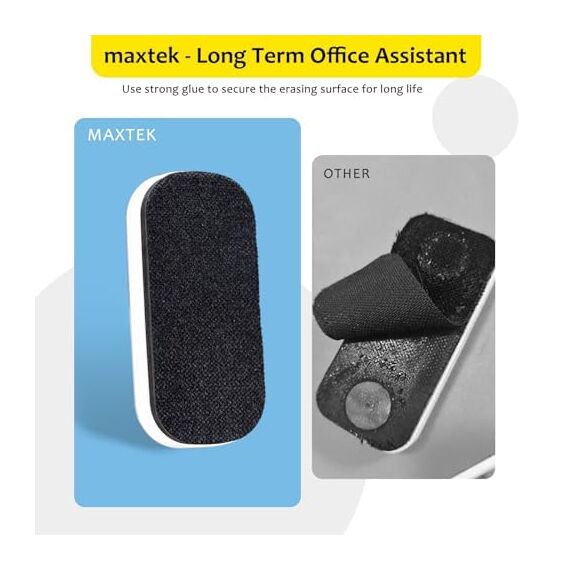 maxtek Whiteboard-Radierer, starker magnetischer Whiteboard-Radierer, Whiteboard-Gummi trocken abwischbar für Tafel (Grau) (Grau, 4 STÜCK)
