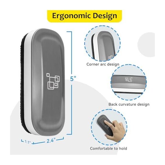 maxtek Whiteboard-Radierer, starker magnetischer Whiteboard-Radierer, Whiteboard-Gummi trocken abwischbar für Tafel (Grau) (Grau, 4 STÜCK)