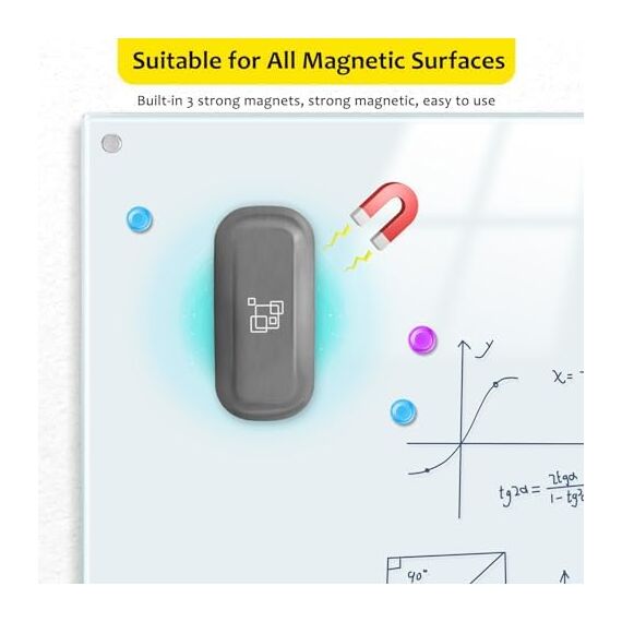 maxtek Whiteboard-Radierer, starker magnetischer Whiteboard-Radierer, Whiteboard-Gummi trocken abwischbar für Tafel (Grau) (Grau, 4 STÜCK)