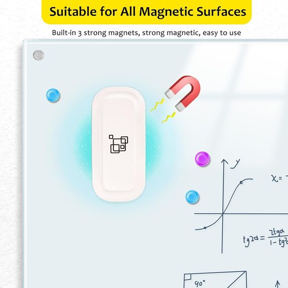 maxtek Whiteboard Schwamm Magnetisch, 2er Pack Starker Magnetischer Radierer, Whiteboard Zubehör & Eraser für Trockenreinigung auf vielen Oberflächen (Weiß, 2 Stück)