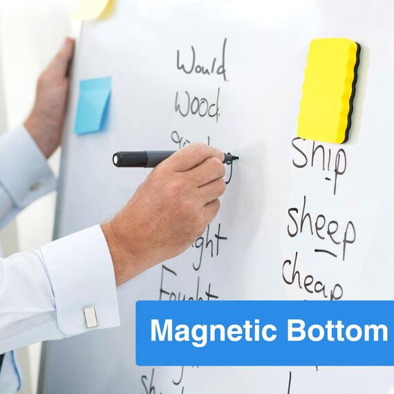 JEFURE Whiteboard Schwamm 4 Stück 4 Farben, Whiteboard Schwamm Magnetisch, Whiteboard Radiergummi für Trockenreinigung auf vielen Oberflächen, Whiteboard Radierer für Whiteboards, Tafeln und Glas