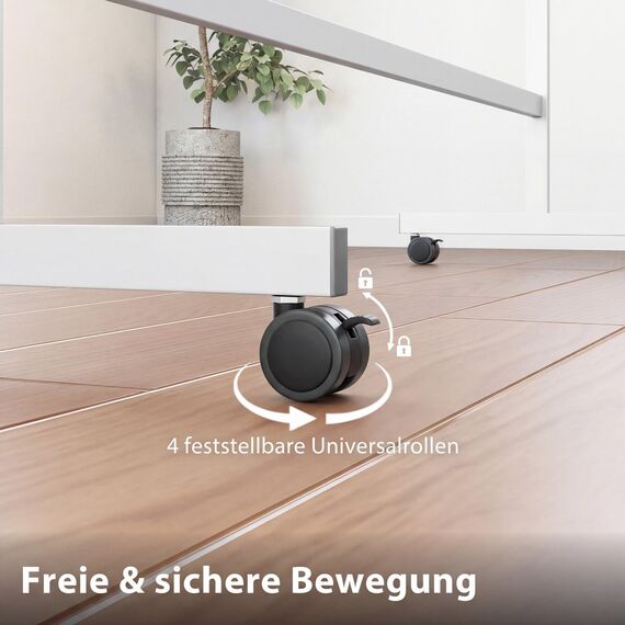 COSTWAY Doppelseitiges mobiles Whiteboard, 150 x 120 cm, höhenverstellbares magnetisches Whiteboard mit Rollen, Ständer und Stiftablage, inkl. Zubehör für Schule, Büro, Zuhause (Weiß)