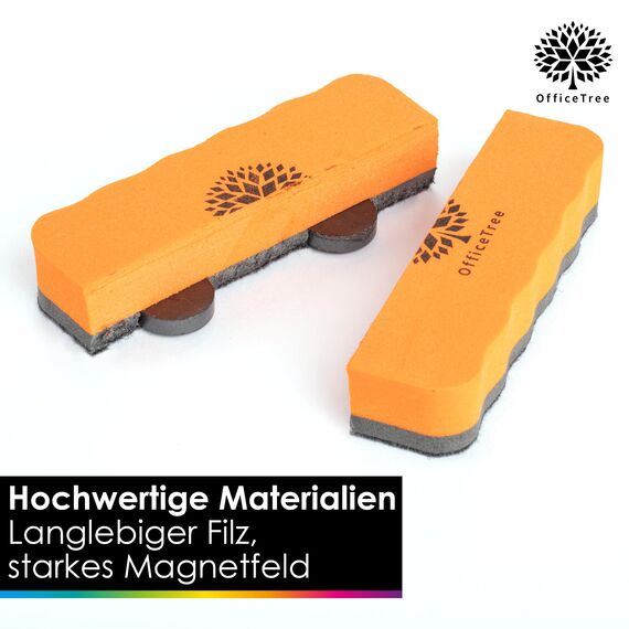 OfficeTree 6x Whiteboard Schwamm Magnetisch - 6 Farben - trocken Whiteboardreiniger entfernt Schrift und Zeichnungen - Tafelwischer - Magnetschwamm - Tafellöscher - Schwamm Whiteboard Eraser