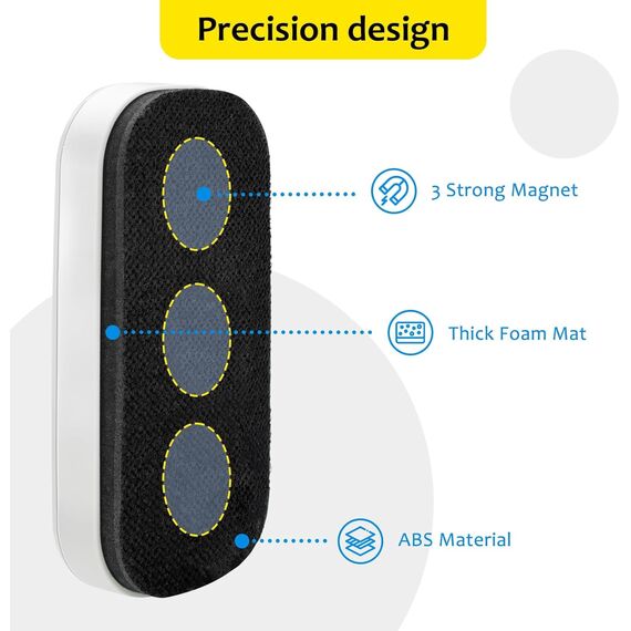 maxtek Whiteboard Schwamm Magnetisch, 2er Pack Starker Magnetischer Radierer, Whiteboard Zubehör & Eraser für Trockenreinigung auf vielen Oberflächen (Weiß, 2 Stück)