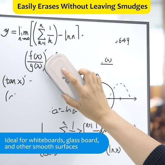 maxtek Whiteboard Schwamm Magnetisch, 2er Pack Starker Magnetischer Radierer, Whiteboard Zubehör & Eraser für Trockenreinigung auf vielen Oberflächen (Weiß, 2 Stück)