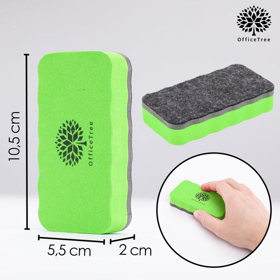 OfficeTree 6x Whiteboard Schwamm Magnetisch - 6 Farben - trocken Whiteboardreiniger entfernt Schrift und Zeichnungen - Tafelwischer - Magnetschwamm - Tafellöscher - Schwamm Whiteboard Eraser