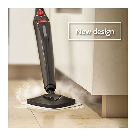 Vileda Steam Plus Dampfreiniger mit 2 Mikrofaserpads | Hygienischer Bodenreiniger für alle Böden & Teppiche | Antibakteriell ohne Chemie | Aufheizzeit: 15 Sekunden