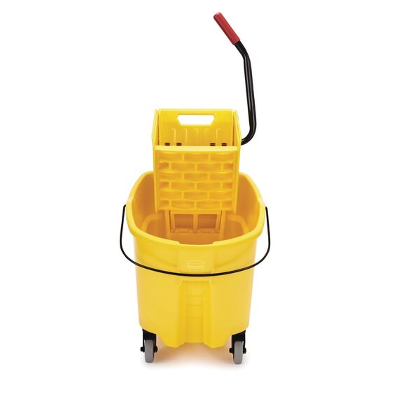 Rubbermaid Commercial Products FG758088YEL WaveBrake Combo Moppwagen, Presse mit seitlichem Hebel