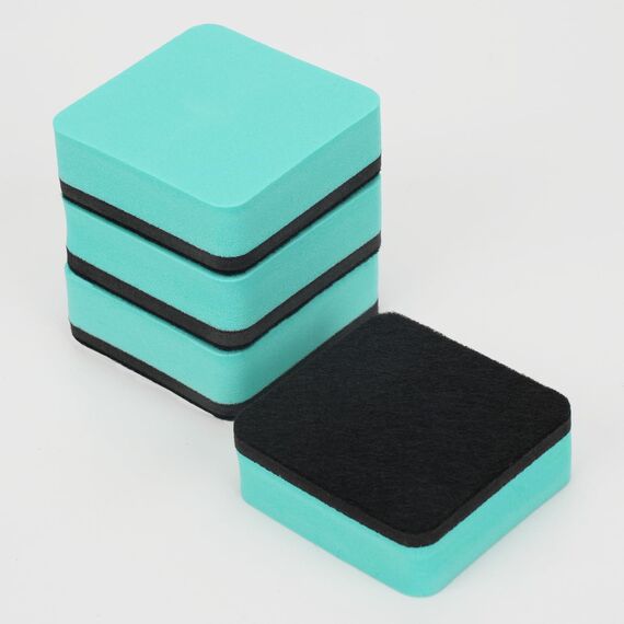 Stoepeoco 48 Stück Whiteboard Schwamm Magnetischer Whiteboardlöscher 5x5x2cm, Magnetische Befestigung, Whiteboard Reiniger, für Klassenzimmer, Büro und Zuhause (Rot, Gelb, Blau, Grün)