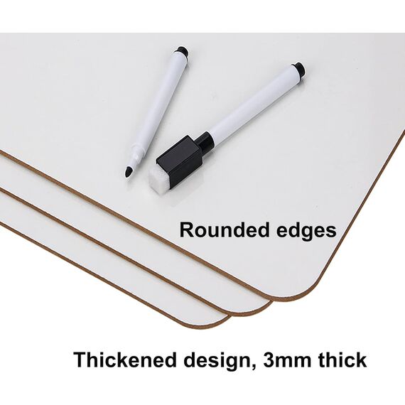 Hisredsun 32 Stück whiteboard klein, Mini Whiteboard a4, abwischbare tafel mit 32 Stiften und 32 Radiergummis, kleines whiteboard für Klassenzimmer, Zuhause und Büro