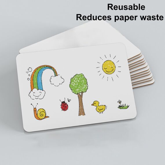 Hisredsun 1 Stück whiteboard klein, Mini Whiteboard a4, abwischbare tafel mit 1 Stiften und 1 Radiergummis, kleines whiteboard für Klassenzimmer, Zuhause und Büro