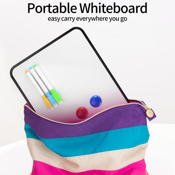 Yibaijia Whiteboard Magnetwand, kleine doppelseitige Whiteboard Trocken abwischbare, A4-Format Magnettafel Magnetwand, mit trocken abwischbaren Stiften, Radiergummi, 30 x 21 cm