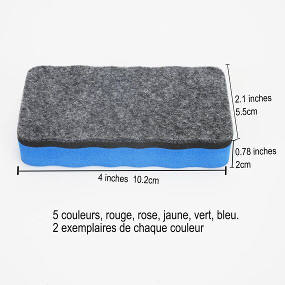 10 Stück Magnetischer Whiteboard Schwamm 10x5x2cm - Löscher und Reiniger für Klassenzimmer, Büro und Zuhause