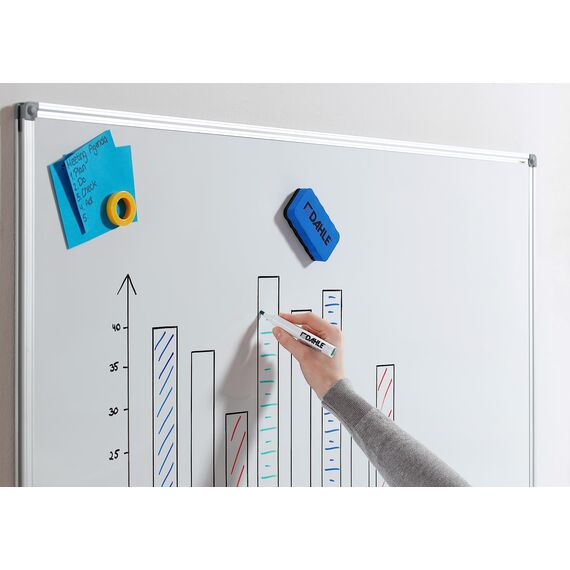 Dahle Whiteboard Schwamm (Magnetischer Wischer für Trockenreinigung auf vielen Oberflächen) 12 Stück, blau