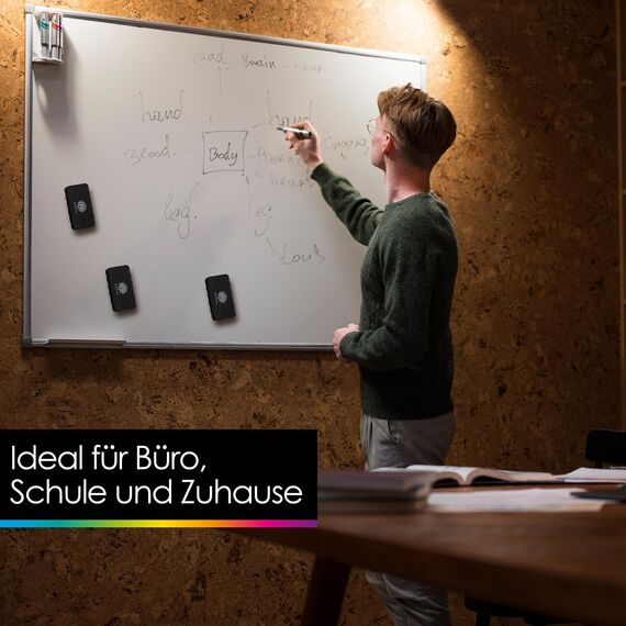 OfficeTree 6x Whiteboard Schwamm Magnetisch - Schwarz - Whiteboardreiniger entfernt Schrift und Zeichnungen - Tafelwischer - Magnetschwamm - Tafelwischer Whiteboard magnetisch