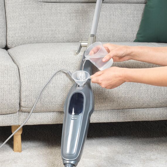 Beldray Clean & Refresh Dampfreiniger – Dampfmopp, Chemikalienfreie Reinigung, Präzisionskopf für Ecken, Schnellaufheizung, 350 ml Wassertank, Teppich, Laminat, Holz, 1300W, BEL01986VDE