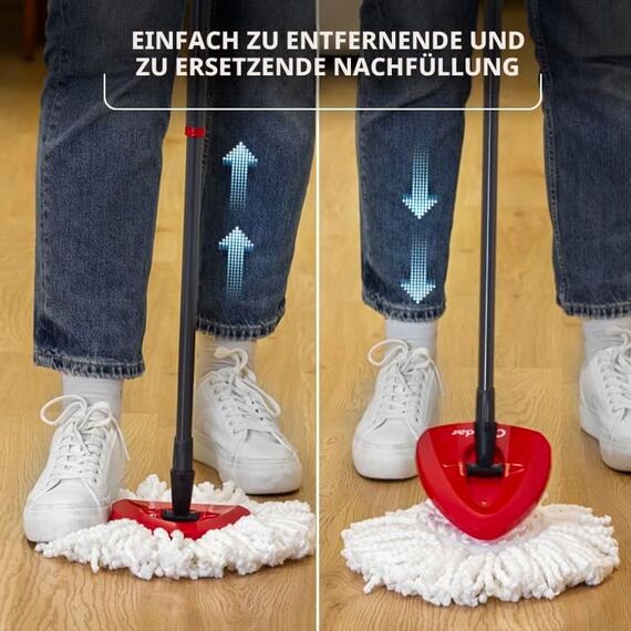 O-Cedar EasyWring SpinMop, Plastik, rot, grau, Standard