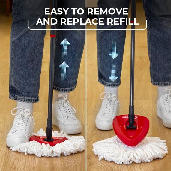O-Cedar Mop und Eimer Frustfreie Verpackung Microfiber Floor Cleaning System Spin Mop and Bucket with 4 Extra Refills