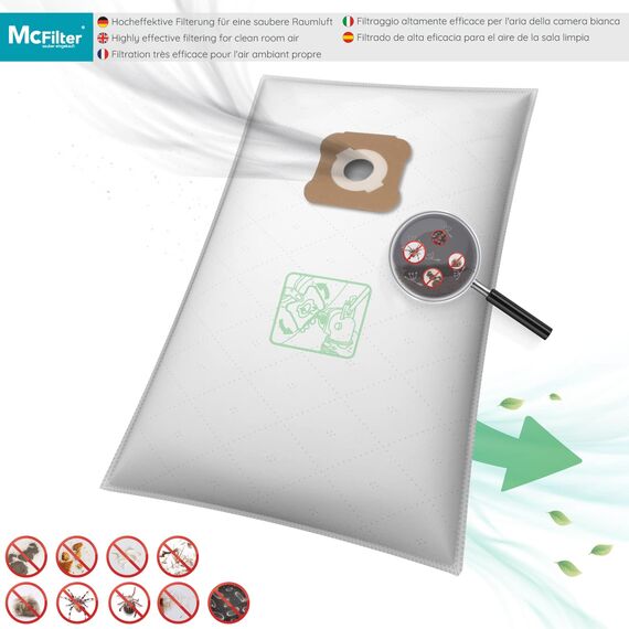 McFilter I 6 Staubsaugerbeutel Microvlies geeignet Staubsauger für Kirby G5 G6 G7 / G 5, G 6, G 7, Diamond, G2000, G2001, Ultimate, KM 2